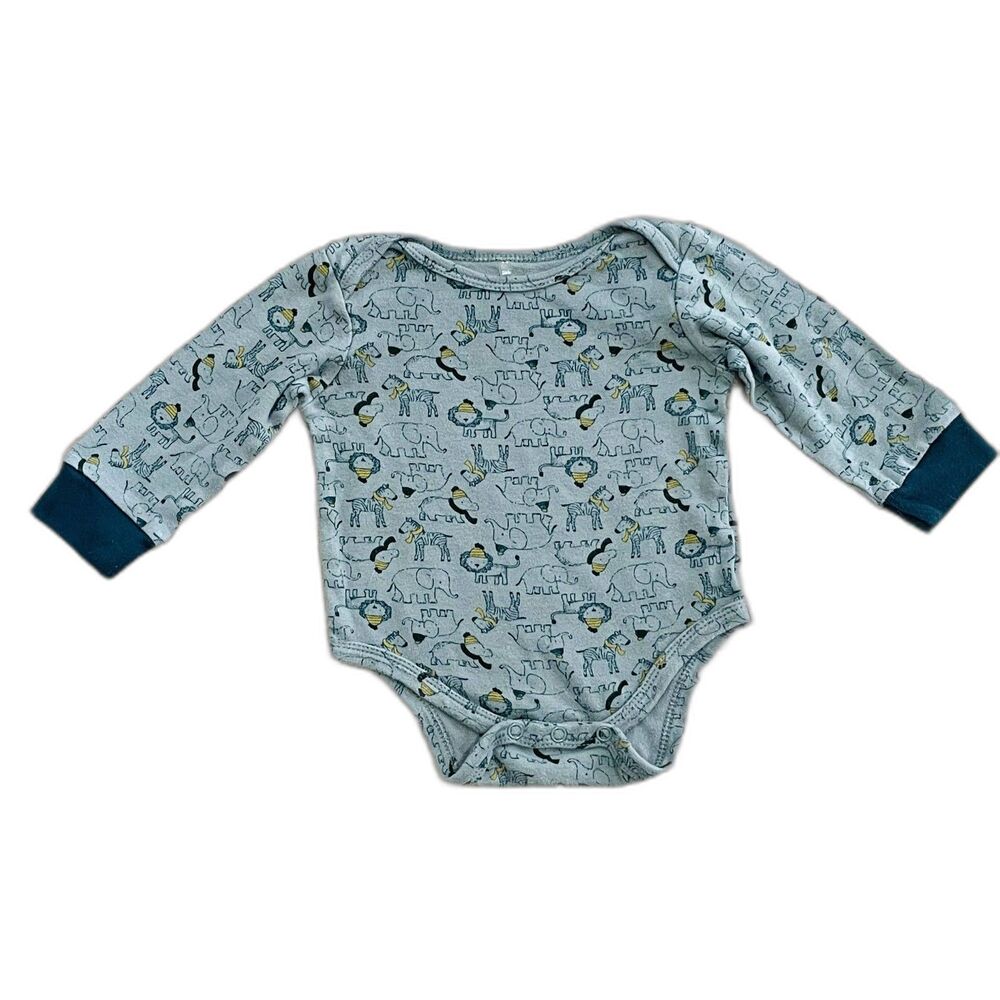 Kyle and Deena Baby Boy Animal Elephant Lion Zeebra Onesie Size 6-9m Cotton